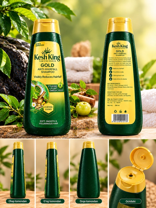 Kesh King Gold — Шампунь против выпадения волос (Anti-Hairfall)