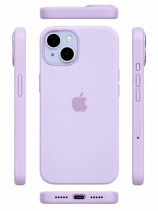 Apple iPhone 15 uchun silikon, nafis pushti rangli g‘ilof