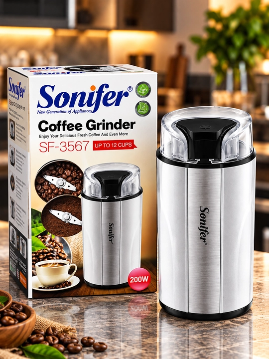 Кофемолка электрическая SONIFER SF-3567, 200 Вт, ножевая, для кофейных зерен - 