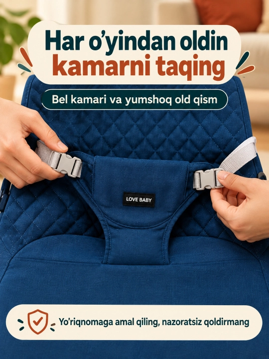Musiqa, yorug‘lik va o‘yinchoq yoyi bilan yangi tug‘ilgan chaqaloq uchun tebranma o‘rindiq