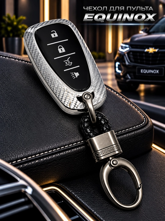 Chevrolet Equinox avtomobil pulti uchun g‘ilof, kalit karabini bilan - 