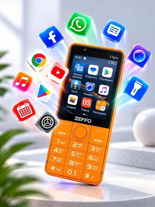 Смартфон Zeffo 17 Pro, Android, Play Market, Telegram, Instagram, YouTube, сенсорный