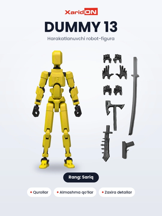 Фигурка-робот XaridON Dummy 13, подвижный конструктор с оружием, сменные руки, 12 цветов - 