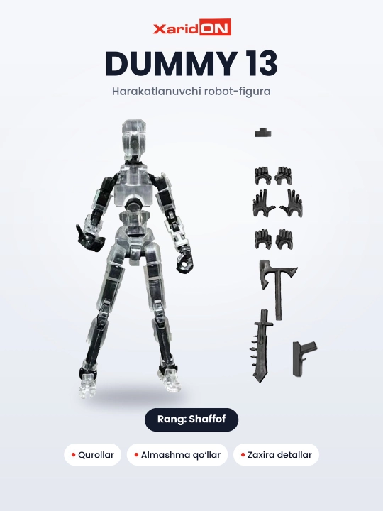 Фигурка-робот XaridON Dummy 13, подвижный конструктор с оружием, сменные руки, 12 цветов - 