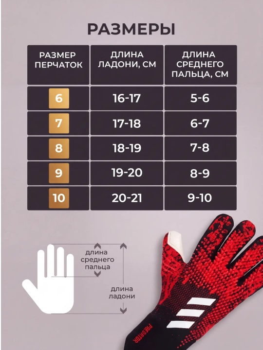 Перчатки вратарские для профессионального футбола