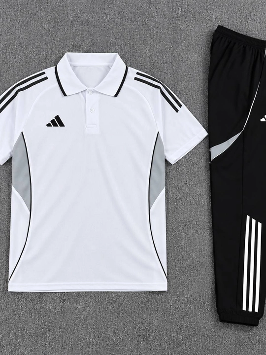 Adidas bolalar sport kostyumi — polo futbolka va shim, o‘g‘il bolalar uchun, 9–14 yosh - 