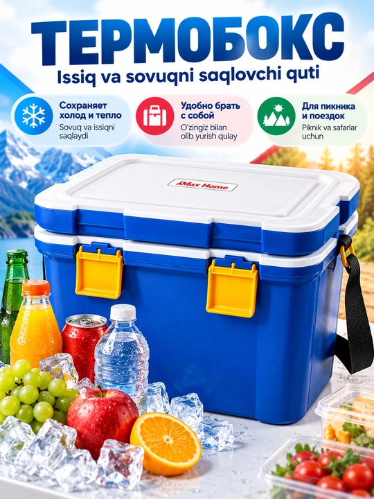 Termobox izotermik konteyner ichimlik va yeguliklar uchun