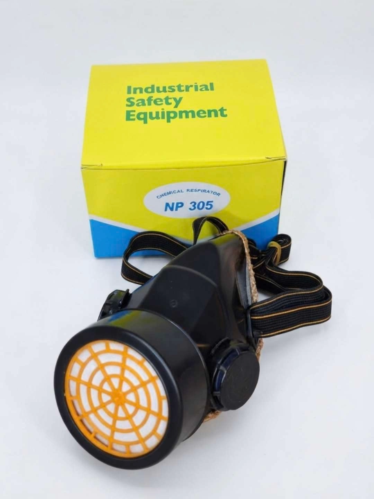 NP 305 nafas olish a’zolarini himoya qiluvchi respirator, yarim niqob, qora rang, sariq filtr (1 ta filtr)