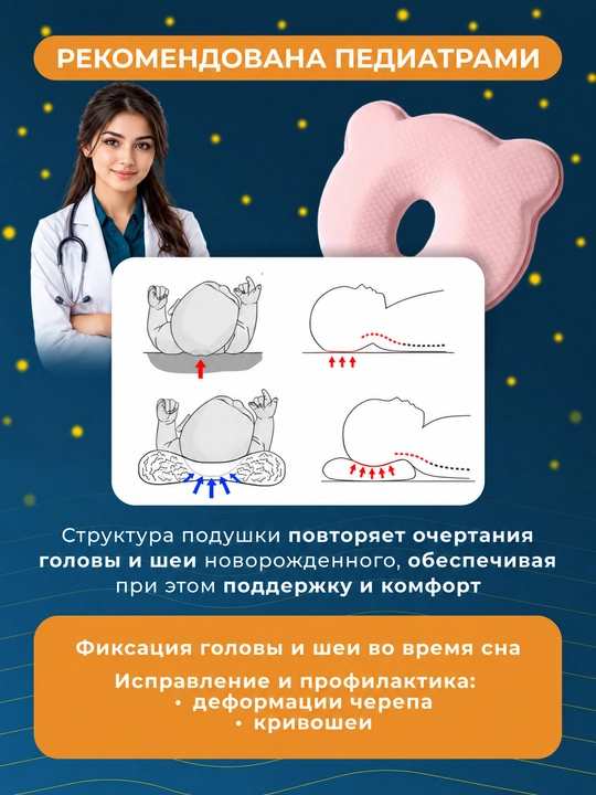 Chaqaloqlar uchun ortopedik yostiq, yangi tug‘ilgan chaqaloqlar uchun uyqu yostiqchasi
