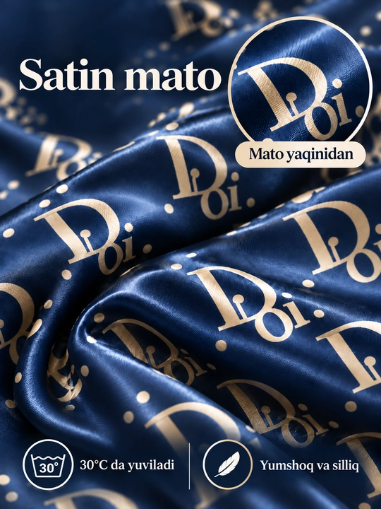 Gul naqshli choyshab to'plami, ko'rpa jildi, choyshab va 2 dona yostiq jildi