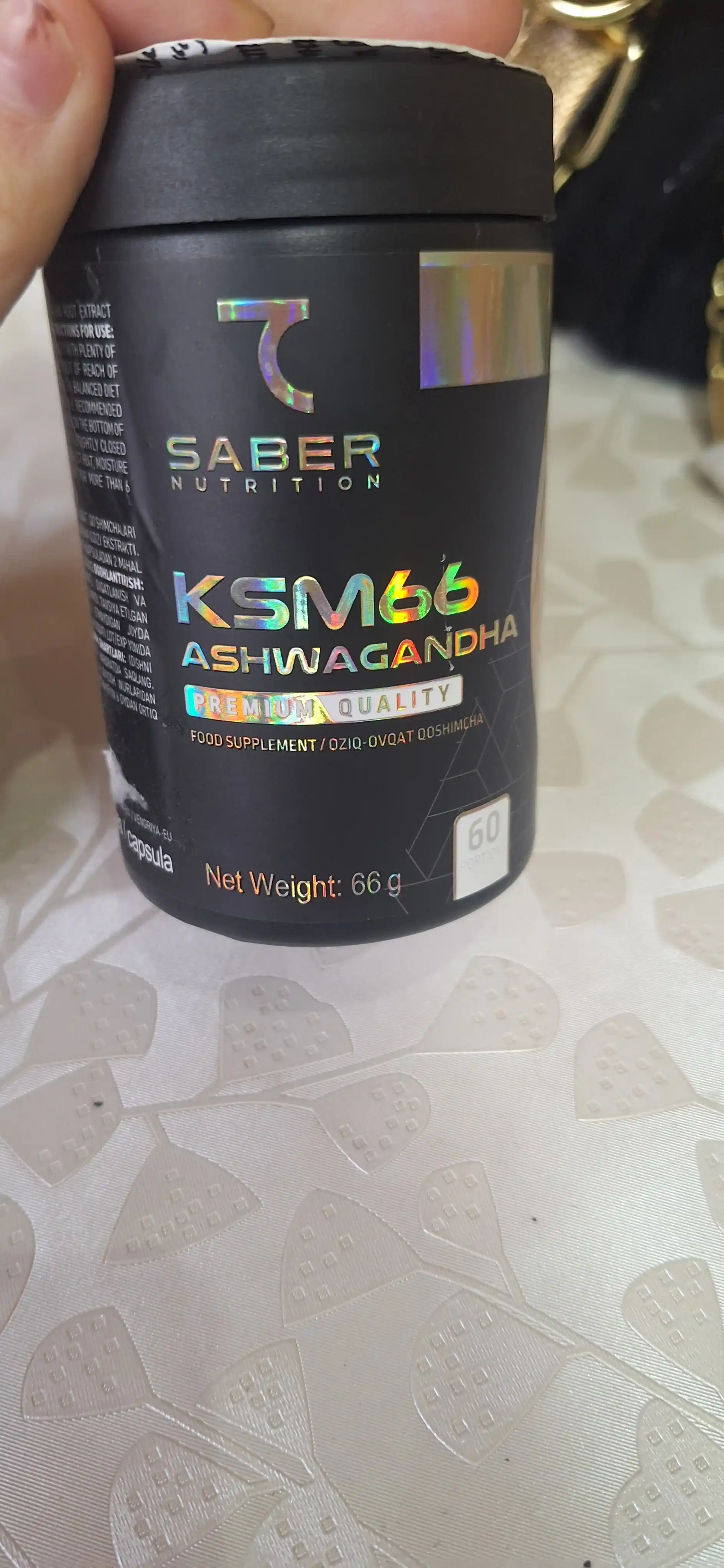 Ashvaganda KSM66 7SABER, 60 porsiya