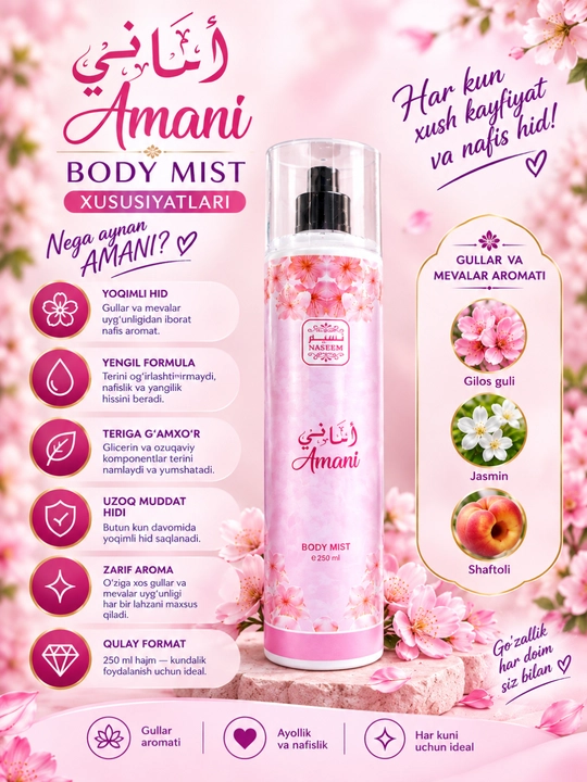 Спрей для тела Lamsa Naseem Body Mist 250 мл