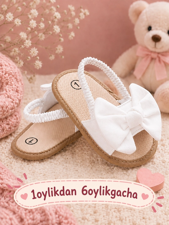 Yangi tug‘ilgan chaqaloqlar uchun yumshoq sandallar, 1-6 oylik chaqaloqlar uchun yozgi poyabzallar - 