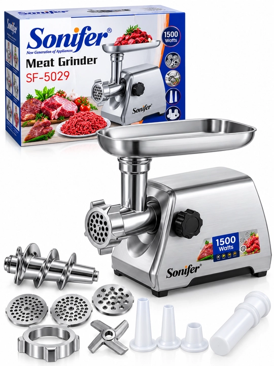 Sonifer SF 5029 Go‘sht Qiymalagich 1500 Vt Elektr Go‘sht Maydalagich Kolbasa Uchun