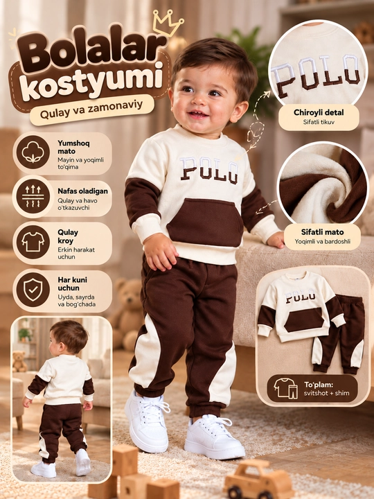 Bolalar uchun qulay va zamonaviy kostyum - 