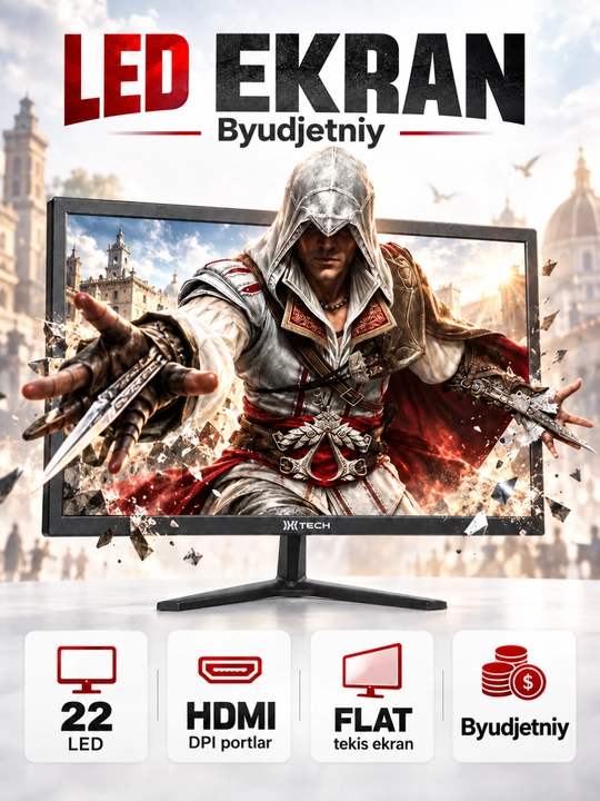 Ekran MATRIX 19/22/24/27/32 dyuym, IPS Full HD, ofis va o‘yinlar uchun