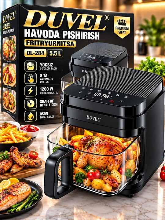 DUVEL DL-284 5 5 L Multivarka 1200 W 8 ta avtomatik dastur sensorli boshqaruv