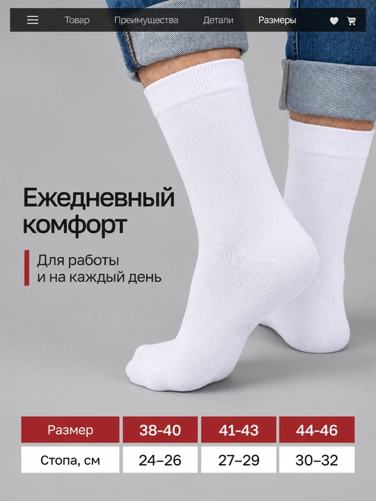 Erkaklar uchun klassik uzun paypoq, 5 juft
