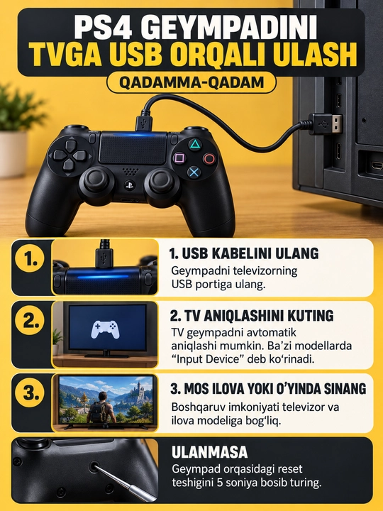 Simsiz geympad joystigi DualShock 4, PS4 Joystik / kontroller
