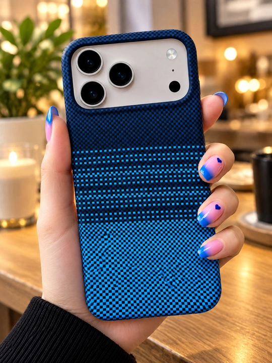 Жесткий чехол из карбона для iPhone X, XR, 11, 12, 13, 14, 15, 16, 17 Pro, Pro Max - 