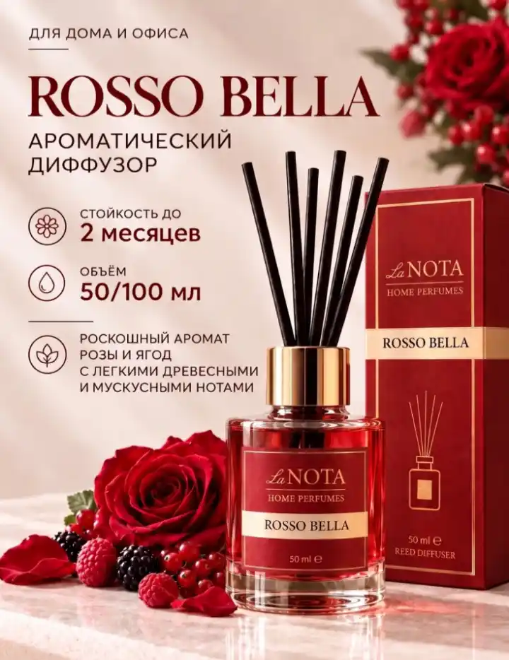 Диффузор для дома La NOTA, ароматизатор, освежитель воздуха с палочками, 50/100 мл