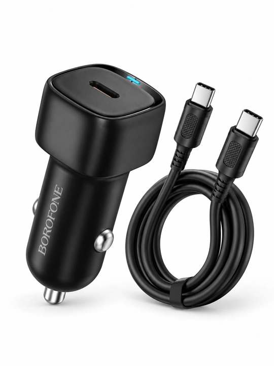 BOROFONE BZ34A Cloud avtomobil zaryadlagichi, 20W PD, USB-C, Type-C — Type-C kabel 1 m