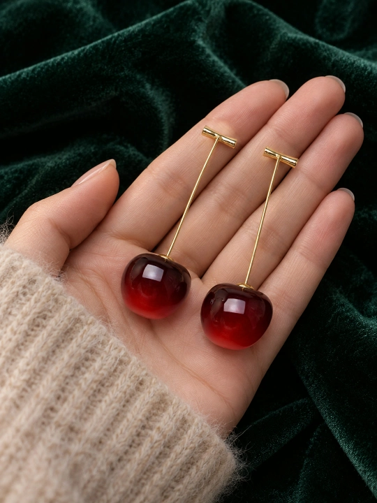 Серьги в виде вишни