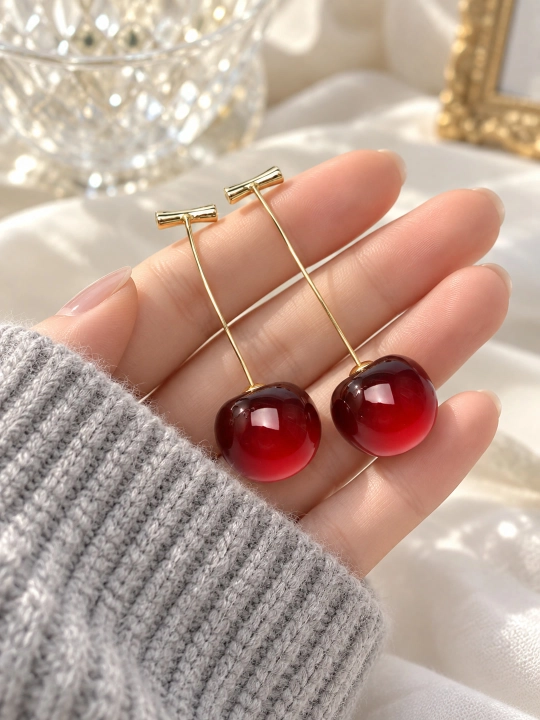 Серьги в виде вишни