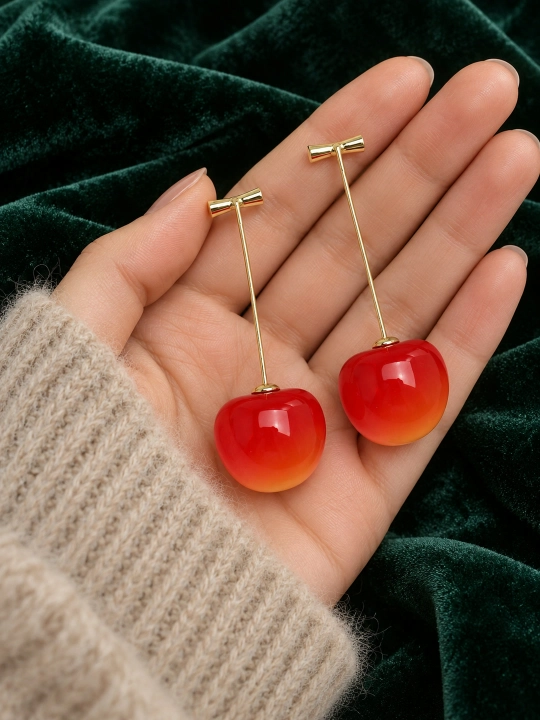 Серьги в виде вишни