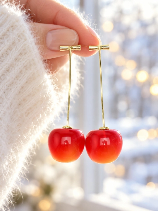 Серьги в виде вишни