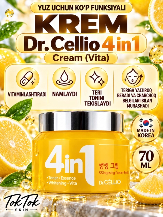 Dr.Cellio 4in1 увлажняющий коллагеновый крем + ночная маска для лица, против морщин - 