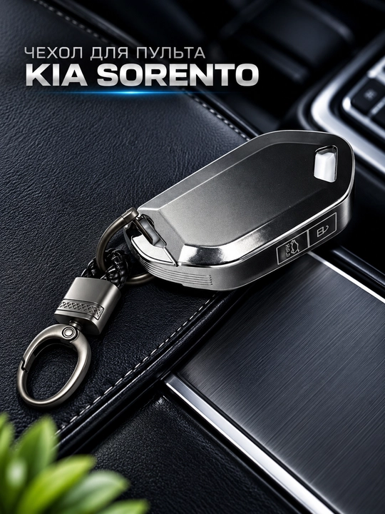 KIA SORENTO avtomobil pulti uchun g‘ilof, kalit karabini bilan - 
