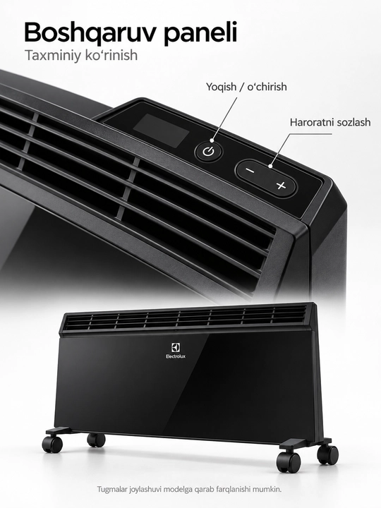 Конвектор электрический Electrolux Brilliant ECH/B-2000 E, 2000 Вт, чёрный