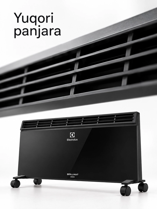 Конвектор электрический Electrolux Brilliant ECH/B-2000 E, 2000 Вт, чёрный