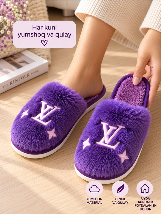 Ayollar uchun yumshoq, issiq uy shippaklari, 36-41