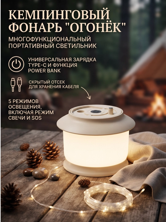 Tashqaridagi kemping chirog‘i romantik tun