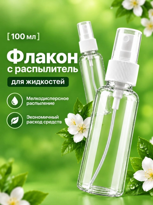 Флакон-распылитель для жидкостей, 50 мл, 100 мл, 200 мл
