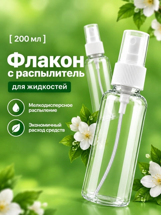 Флакон-распылитель для жидкостей, 50 мл, 100 мл, 200 мл
