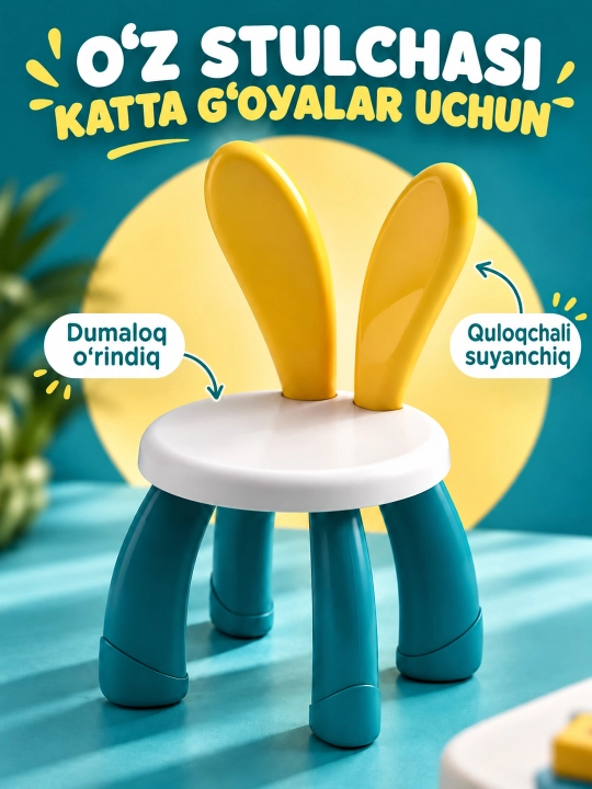 Kublar va saqlash bo‘limlari bor bolalar konstruktor o‘yin stoli