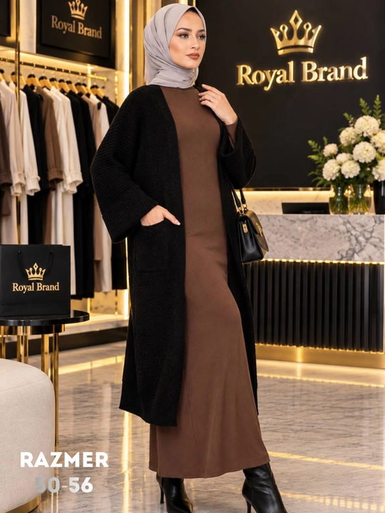 Ayollar kardigani, Oversize, to‘qilgan poncho, ayollar uzun kardigani, 48 -56