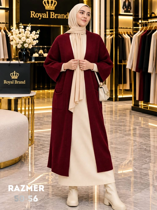 Ayollar kardigani, Oversize, to‘qilgan poncho, ayollar uzun kardigani, 48 -56