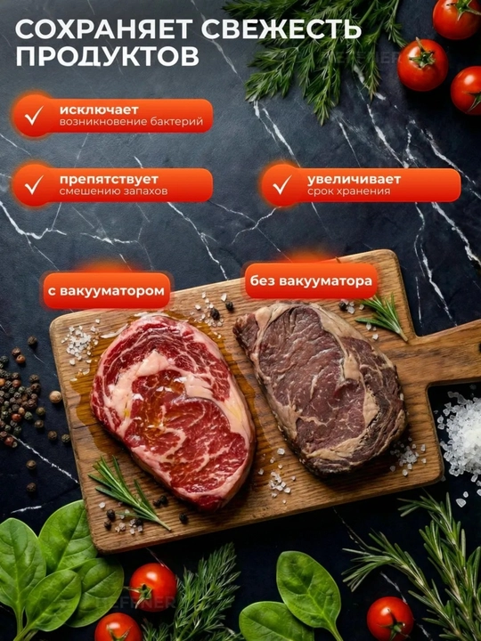 Вакуумные упаковщик, вакууматор для продуктов с пакетами