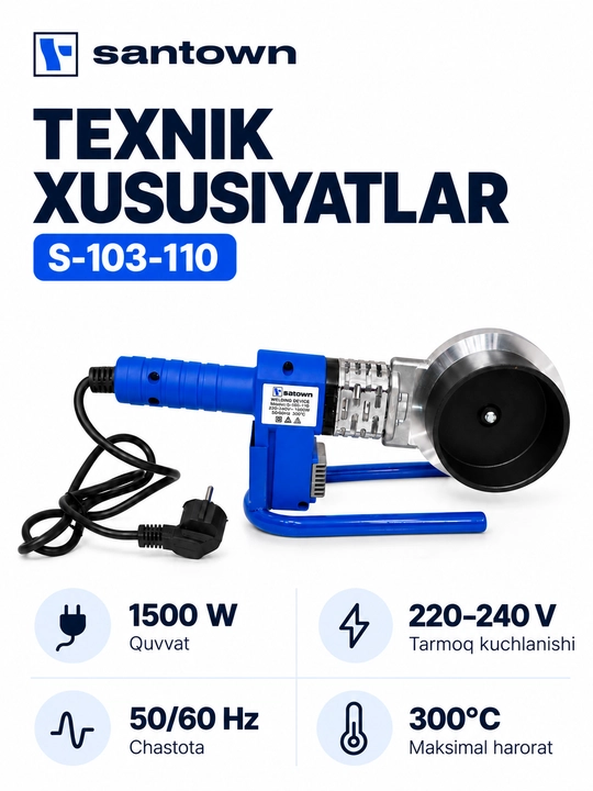 Plastik quvurlarni payvandlash apparati