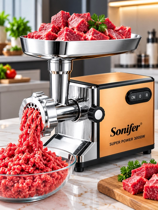 Sonifer SF 5001 Go‘sht Qiymalagich 3000W Kuchli Elektr Go‘sht Maydalagich
