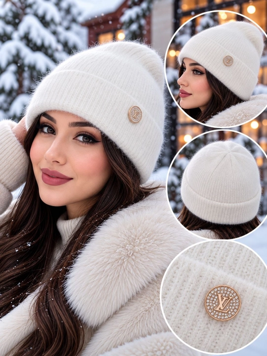 Ayollar qishki shapka, angora shapka, issiq bosh kiyim, qizlar shapkasi