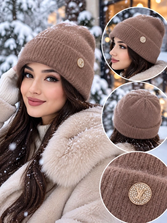 Ayollar qishki shapka, angora shapka, issiq bosh kiyim, qizlar shapkasi