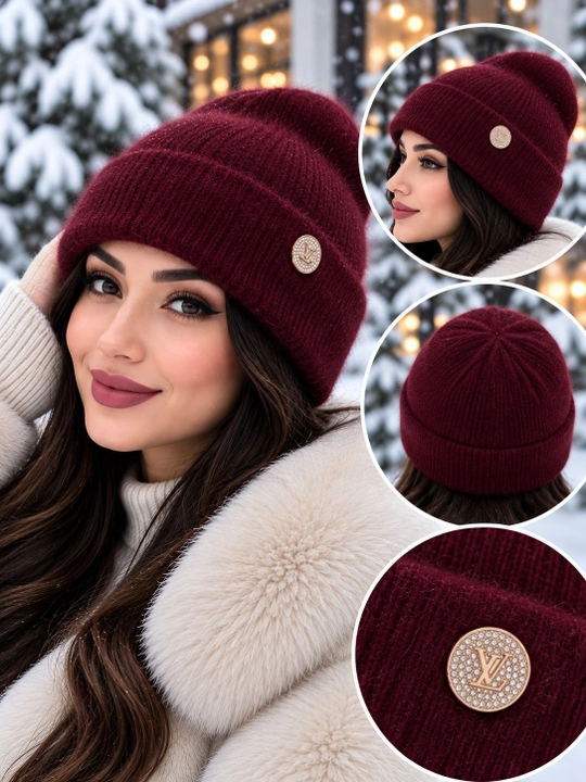 Ayollar qishki shapka, angora shapka, issiq bosh kiyim, qizlar shapkasi