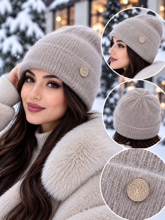 Ayollar qishki shapka, angora shapka, issiq bosh kiyim, qizlar shapkasi