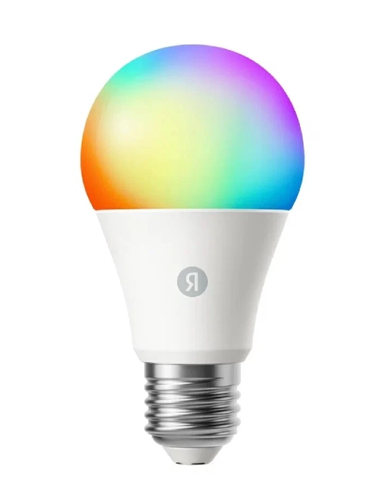Yandex YNDX-00558 aqlli lampochka, E27, 9 Vt, 806 lm, RGB, Materiya, Wi-Fi