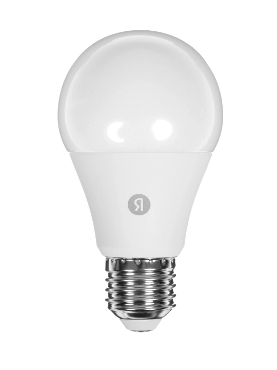 Yandex YNDX-00558 aqlli lampochka, E27, 9 Vt, 806 lm, RGB, Materiya, Wi-Fi